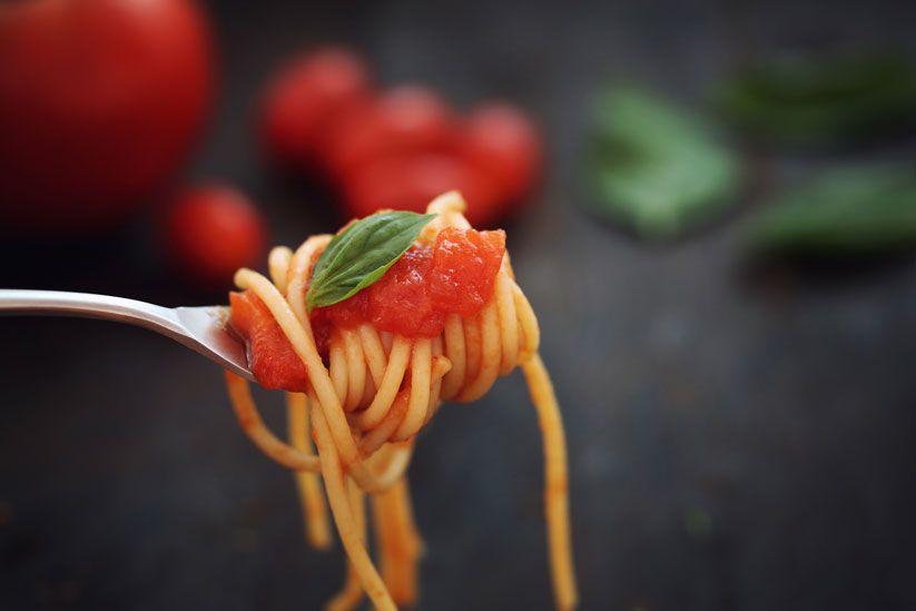 pasta on a fork